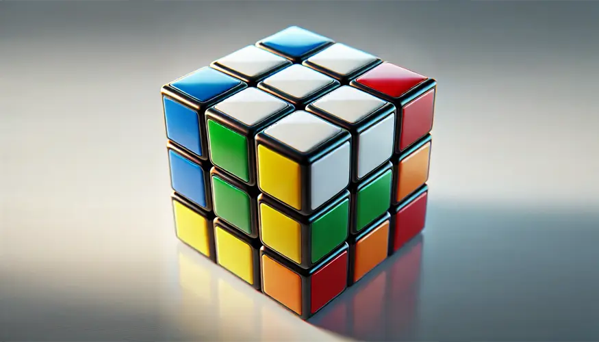 Cubo di Rubik con colori vivaci, simbolo della complessità e unicità della neurodiversità nei bambini e adolescenti.